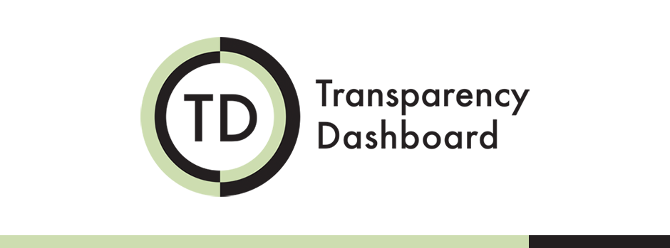 Graphic containing the text Transparency Dashboard