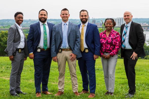 A photo of six VCU Police officers who serve in the department’s investigations unit